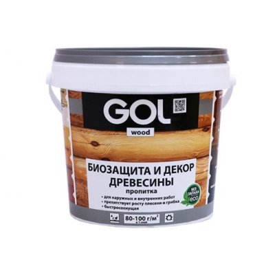 Пропитка защитно-декоративная для древесины GOLwood AQUA 0,9кг палисандр