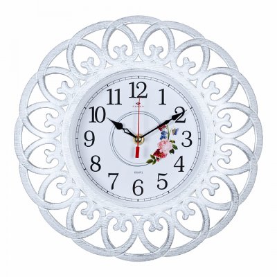Часы настенные "Адажио" круг d=30см, бел. с сереб.