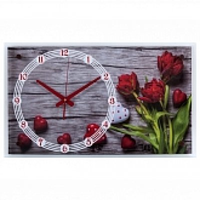 Часы настенные "Красные тюльпаны" 6036-131