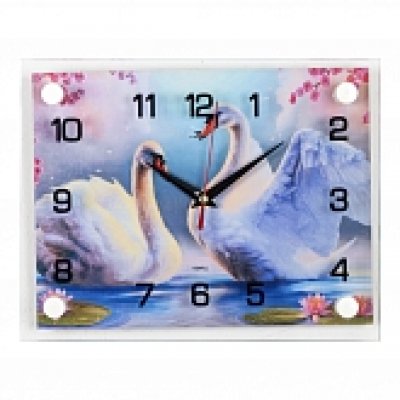 Часы настенные "Лебеди в цветах" 2026-37