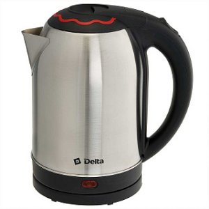 Чайник DELTA DL-1330 нерж с красным, 2л, 1500Вт (12)
