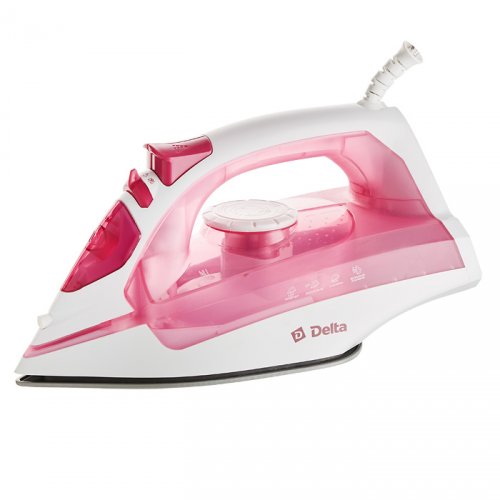 Утюг  DELTA DL-755 белый с розовым  2200Вт керамика, самоочистка, паровой удар