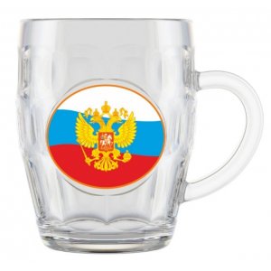 Кружка для пива 500мл (Герб на флаге) 1002/1-Д