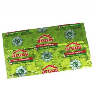 Пластины от комаров ARGUS Зеленые 10шт без запаха (уп.250)