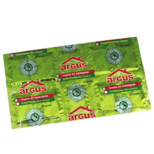 Пластины от комаров ARGUS Зеленые 10шт без запаха (уп.250)
