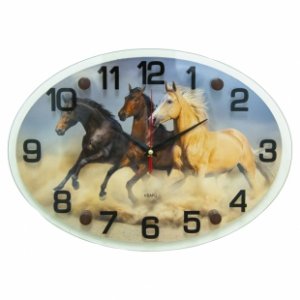 Часы настенные "Кони бегут"    2434-003