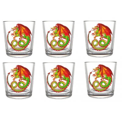 Набор стаканов стекло "Красный дракон" 250мл 6шт.