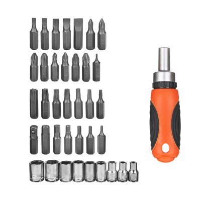 Отвертка с набором бит и головок ЕРМАК 38 предметов