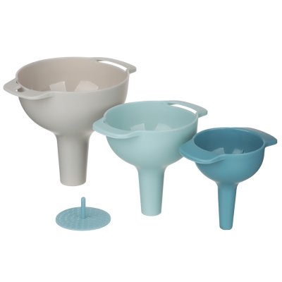 Набор воронок с фильтром 4 пр. (воронка 8,5x8см/10x9см/12,5x10см, фильтр 4,5см) РР