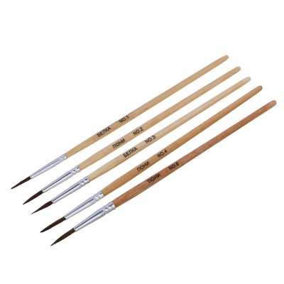 Набор кистей 5шт ( белка №1,3 волос пони № 2,4,6)