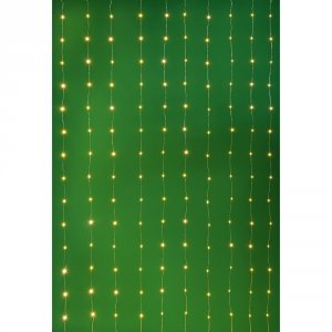 Электрогирлянда занавес нить росы 3х3м, 300 LED, 10 нитей, шампань, пост.свеч.,220В