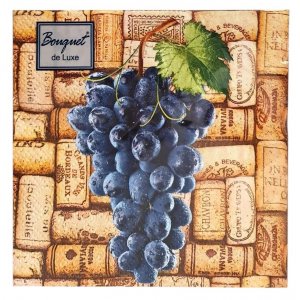 Салфетки бумажные 24*24см 40шт Коллекционные вина 1сл (уп.32)