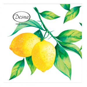 Салфетки бумажные 24*24см 40шт Лимон 1сл (уп.32)
