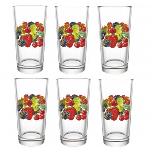 Набор стаканов стекло "Ягодный сезон" 230мл 6шт