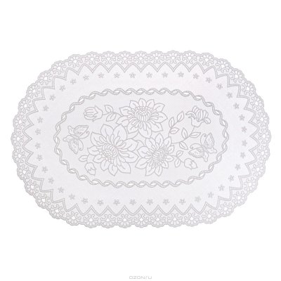 Салфетка ажурная виниловая серебро 30*45