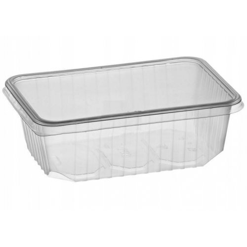 Контейнер 1500мл одноразовый с крышкой 186х132х100мм, прозр., ПП, (цена за 100шт)