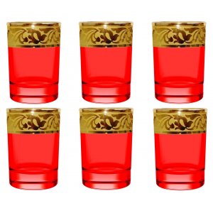 Набор стопок 50мл 6шт "Жасмин" (Рубин)