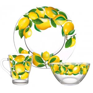 Набор для завтрака "Лимоны" (салатник,тарелка,кружка)