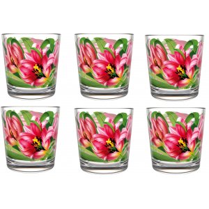 Набор стаканов стекло "Тюльпаны" 250мл 6шт