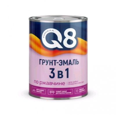 FORMULA Q8 Грунт-эмаль 3в1 коричневая 0,8кг