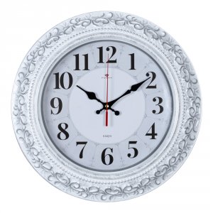 Часы настенные "Классика" d=35, белый с сереб.