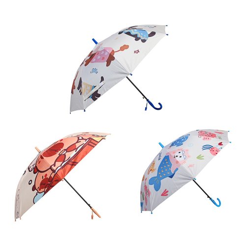 Зонт-трость детский, 8спиц,  d96см, металл, пластик, PG, 3 дизайна