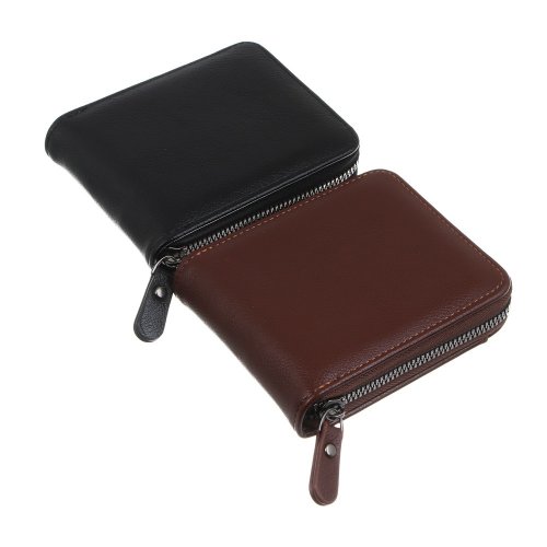 Портмоне для карт и купюр на 12 отделений на молнии, ПУ, 12*8,5*2,5см, 2 цвета, WW-906