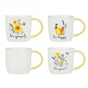 Кружка 355мл Пчелки, фрф, 4 дизайна