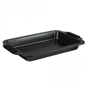 Противень глубокий Лион, 36*23*3,5см, антипригарное покрытие Мрамор, силикон.ручки