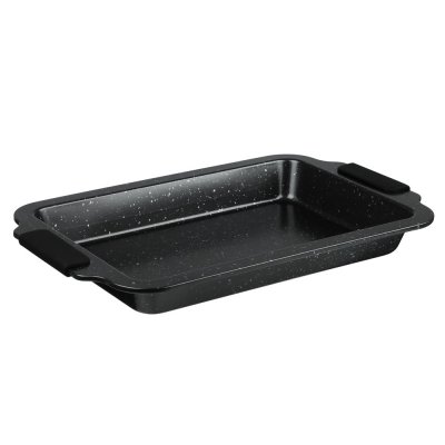 Противень глубокий Лион, 36*23*3,5см, антипригарное покрытие Мрамор, силикон.ручки