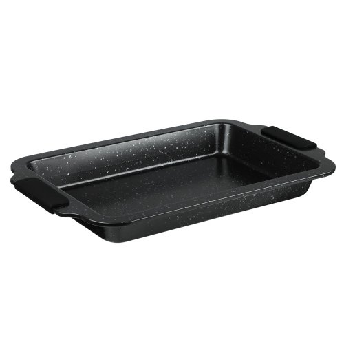 Противень глубокий Лион, 36*23*3,5см, антипригарное покрытие Мрамор, силикон.ручки