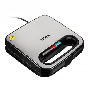 Сэндвичница LEBEN 800Вт, пластик, нерж. сталь, антипригарное покрытие