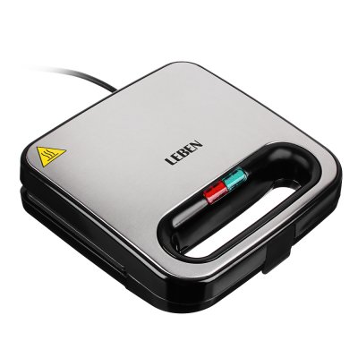 Сэндвичница LEBEN 800Вт, пластик, нерж. сталь, антипригарное покрытие