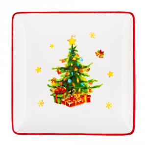 Блюдо квадратное Лесная сказка, 21,5*3см, керамика