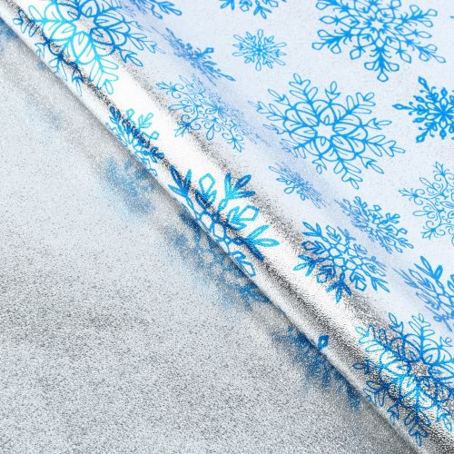 Плёнка упаковочная фольгированная «Снежинки», 70*50см (выпис по 20 шт)