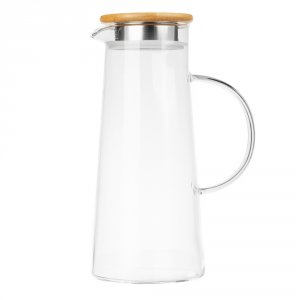 Кувшин 1500мл, с металлическим фильтром, бамбуковая крышка, стекло