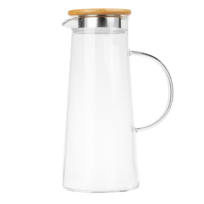 Кувшин 1500мл, с металлическим фильтром, бамбуковая крышка, стекло