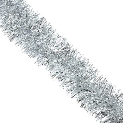 Мишура 200*5см, ПЭТ, серебро, 26-316