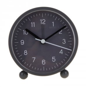 Будильник LADECOR CHRONO, 9,4*9,8*4см, пластик, 1xAA, цвет серый
