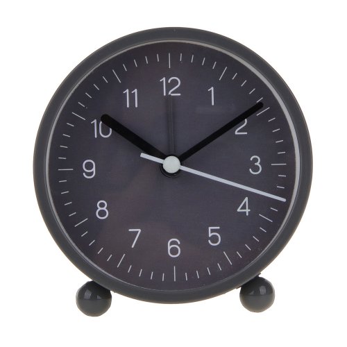 Будильник LADECOR CHRONO, 9,4*9,8*4см, пластик, 1xAA, цвет серый