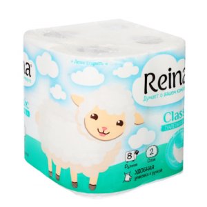 Туалетная бумага Reina классик 2-сл.8 рулонов
