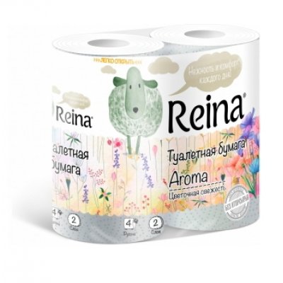Туалетная бумага Reina цвет.свежесть 2-сл.4рул.
