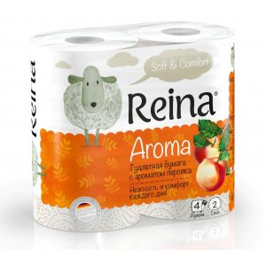 Туалетная бумага Reina яблоко 2-сл.4рул.