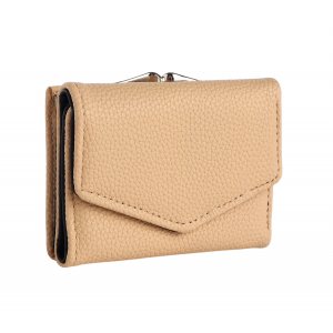 Кошелек женский на кнопке 12-01-01, цвет бежевый