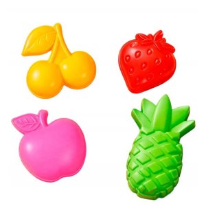 Набор для игры с песком Фрукты-ягоды 4шт (вишня, яблоко, ананас, клубника)