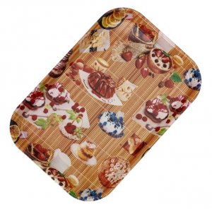 Поднос Самобранка, прямоугольный, 30*21*1,8см, микс