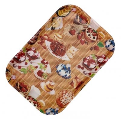 Поднос Самобранка, прямоугольный, 30*21*1,8см, микс