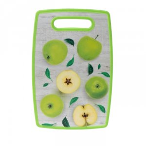 Доска разделочная Зеленые яблоки 30*20см, прямоугольная