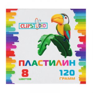 Пластилин 8цв., 120гр в карт. пенале