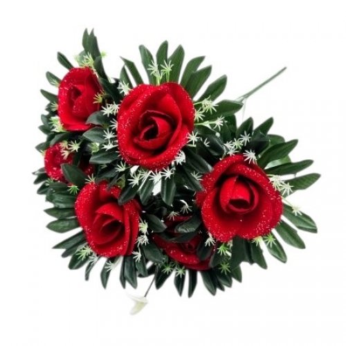 Букет роз с каллами 6цв 47см